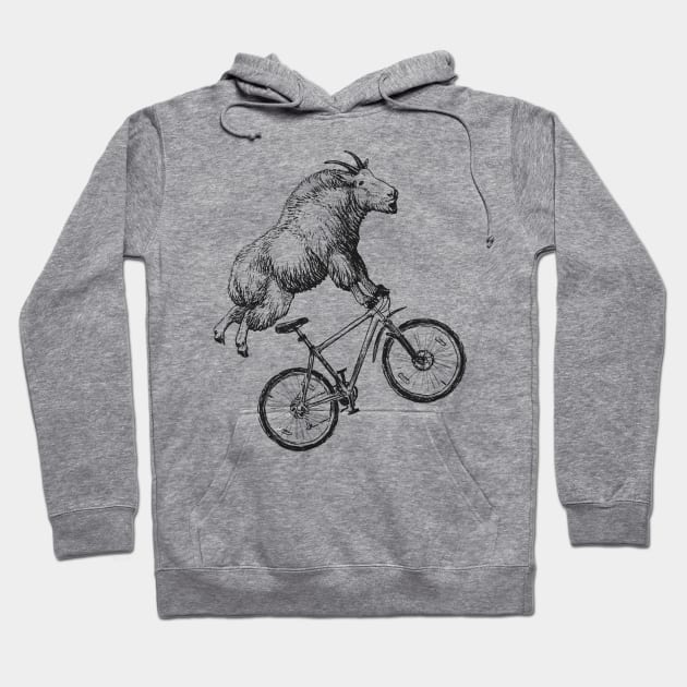 Mountain Goat Mountain Biking Hoodie by JohnnyBoyOutfitters